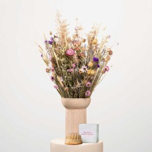 Wildblumen Trockenstrauß Größe XL mit Geburtstagsküchlein