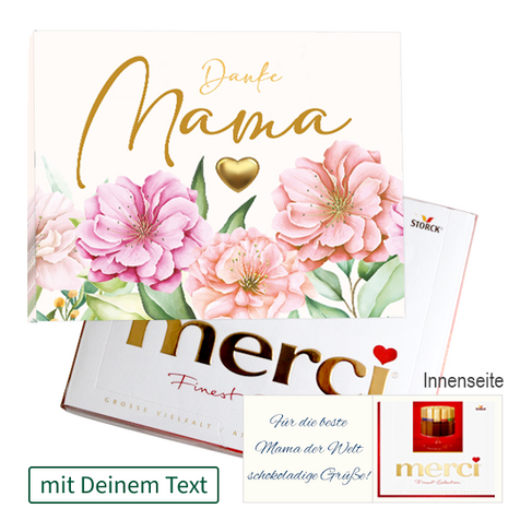 Persönliche Grußkarte mit Merci: Danke Mama (250 g) – Bild 2