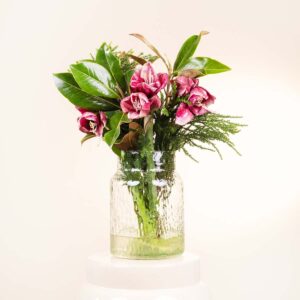 Amaryllisbund Pink mit Lieblings-Vase L