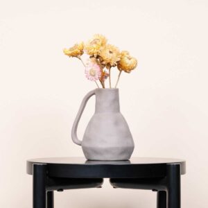 Keramik Vase Henkel Taupe