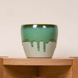 Keramik Übertopf Orchidee Grün - 12 cm