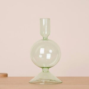 Glas Kerzenhalter Hellgrün