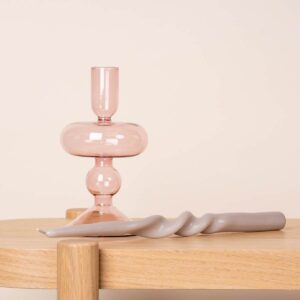 Glas Kerzenhalter Rosa Hoch
