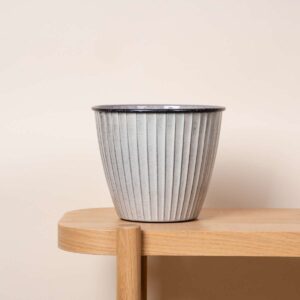 Zink Übertopf Emalie Weiß - 20 cm