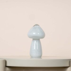 Glaspilz Dekoobjekt Weiß Klein
