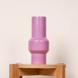 Steingut Vase Bauch Rosa