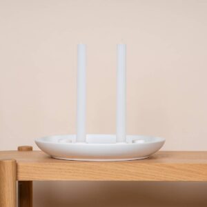 Stabkerzen Rille Weiß 2-er Set