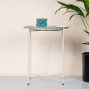 Metall Beistelltisch Beige