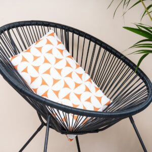 Kissen Musterdesign Weiß/Orange