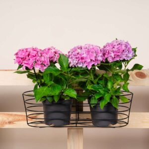 Metall Balkontopfhänger Lang Schwarz - 21 cm