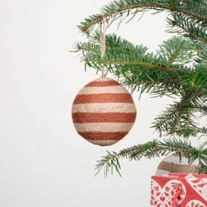 Weihnachtskugel Gestreift Braun Groß