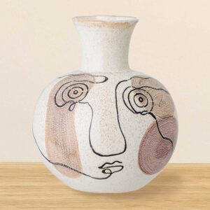 Bloomingville Steingut Vase Irini Weiß