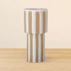 Bloomingville Steingut Vase Awoh Hellbraun/Weiß