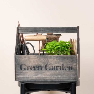 Holzbox Schriftzug "Green Garden" Natur
