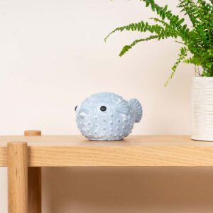 Beton Kugelfisch Weiß Gewischt