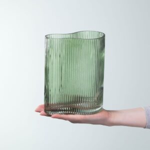 Glasvase Rille Grün