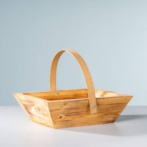 Holzkorb Henkel Natur Eckig