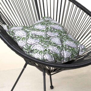 Kissen Blütendesign Grün Groß