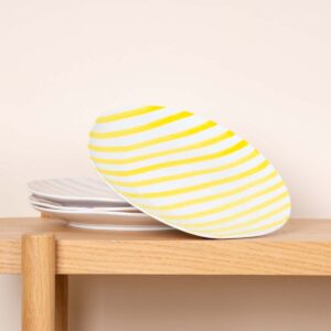 Keramik Essteller Gestreift Gelb