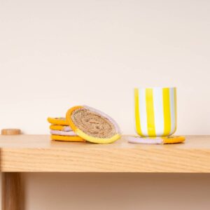 Rattan Untersetzer Rund Braun 6-er Set