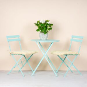 Metall Bistroset Türkis 3-er Set