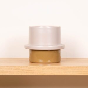 Keramik Übertopf Schüssel Creme - 17 cm