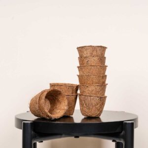 Kokos Pflanztöpfe Rund Braun 10-er Set XS