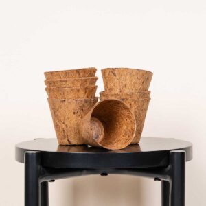 Kokos Pflanztöpfe Rund Braun 8-er Set S