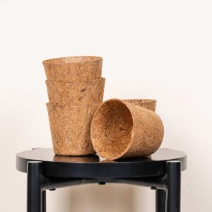 Kokos Pflanztöpfe Rund Braun 5-er Set M