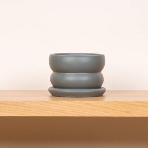 Keramik Kerzentopf Grau