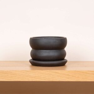 Keramik Kerzentopf Schwarz