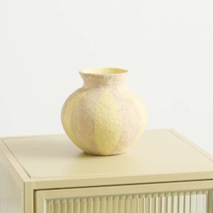 Trockenblumenvase Gestreift Gelb