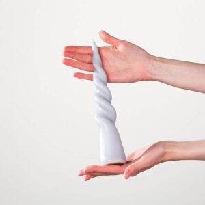 Stabkerze Twist Hellgrau