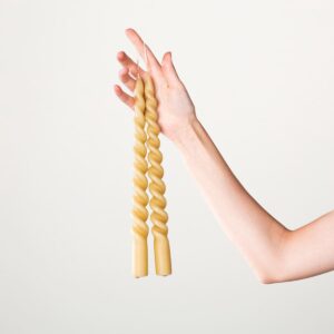 Stabkerze Twist Beige 2-er Set