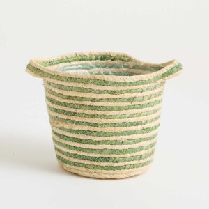 Seegras Korb Grün Gestreift