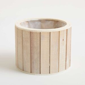 Holz Übertopf Weiß - 15 cm