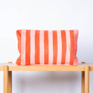 Kissen Rosa Rot Gestreift