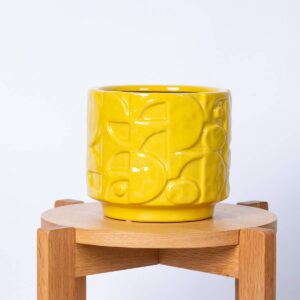 Keramik Übertopf Gelb - 19 cm