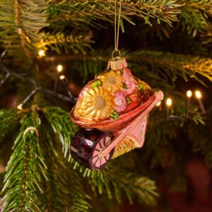 Deko Hänger Glas Schubkarre