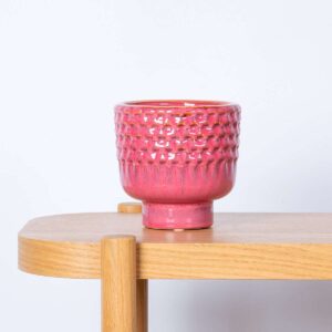 Keramik Übertopf Rot - 12,5 cm