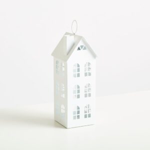 Metall Windlicht Weiß