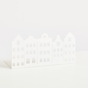 Metall Häuser Silhouetten Weiß