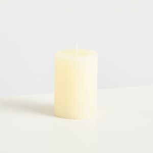 Kerze Rille Weiß - 10 cm