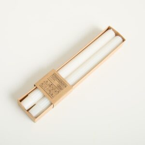 Stabkerze Rille Weiß 2er-Set