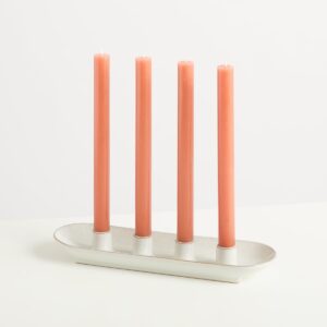 Keramik Kerzentablett Weiß