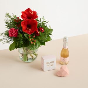 Weihnachtsgruß mit Geschenkset Schaumparty