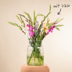 Gladiolenmix 20 Stiele mit Lieblings-Vase L