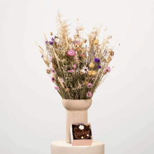 Wildblumen Trockenstrauß XL mit Sachertorte 200g