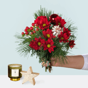Wintergruß mit Geschenkset Golden Christmas