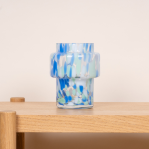 Glasvase Konfetti Blau Mint